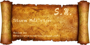 Sturm Márton névjegykártya